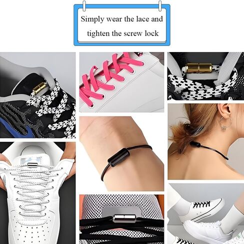 Shoelaces Buckle Lock No Tie Shoe Lace Turnbuckle Metal Laces Clasps Capsule Shoelaces Tip Ends Laces Rotating Lock in Saudi Arabia
