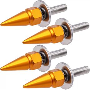 4 PCS Spike License Plate Screws for Car, Anti-Theft Spike-Shaped Auto Plate Frame Fasteners Kit, Cool Tag Frame Screw Kit Exterior Decor for Cars Trucks Motorcycles (Red) in Saudi Arabia