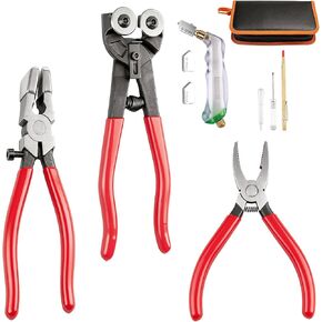 Glass Cutter, Upgrade Stained Glass Breaking Pliers, 2-20MM Glass Cutter Kit, Heavy Duty Glass Cutting Tool for Stained Glass, Tiles, Mosaics Cutting and Breaking in Saudi Arabia