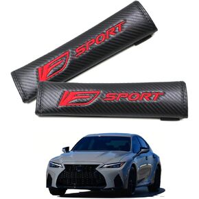 KAELTHAS 2 قطعة وسادة غطاء حزام مقعد السيارة متوافقة مع F-Sport IS250 IS300 IS350 IS500 مظهر من ألياف الكربون غطاء حزام مقعد السيارة وسائد حزام مريحة للقيادة وإكسسوارات داخلية in Kuwait