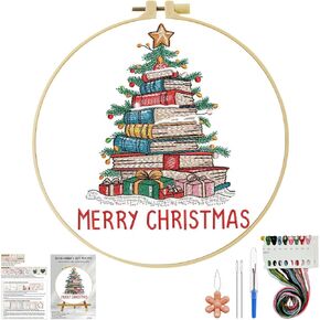 HKLIOPU Embroidery Set for Beginners Art Crafts Easy Sewing Includes Embroidery Clothes with Pattern, Hoop, Instruction Manual, Color Stitch Set,All Inclusive Starter Set,Unique DIY Gift in Saudi Arabia