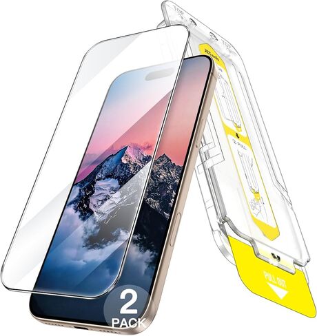 JETech Screen Protector for iPhone 16 Pro 6.3-Inch, 10-Second Super Easy Installation with One-Step Alignment Tray, Bubble-Free Tempered Glass Film, Case-Friendly, HD Clear, 2-Pack in Saudi Arabia
