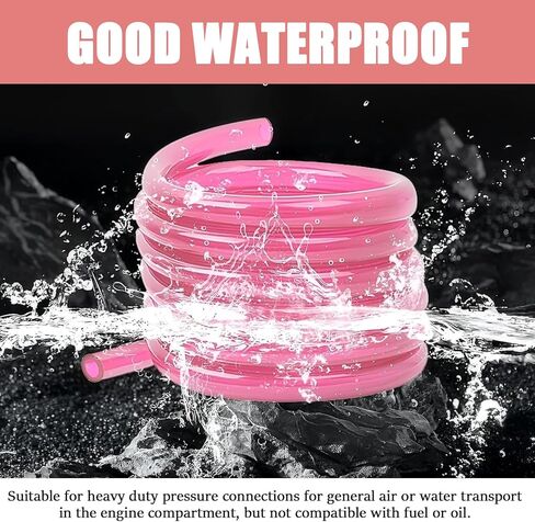 Fuel Vent Line, 118.11" Rubber Fuel Carburetor Vent Hose Line, Leak-proof Seal Petrol Hose Replacement, for ATV, Dirt Bike, Go Kart, Moped Pocket Bike (Pink) in Kuwait