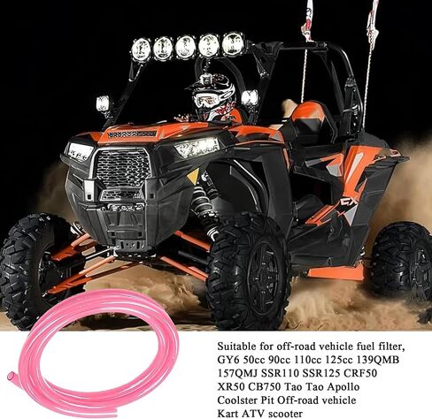 Fuel Vent Line, 118.11" Rubber Fuel Carburetor Vent Hose Line, Leak-proof Seal Petrol Hose Replacement, for ATV, Dirt Bike, Go Kart, Moped Pocket Bike (Pink) in Kuwait