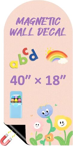 Magnetic Arch Wall Decal, 40" x 18" Upgraded Peel & Stick Magnetic Wall Decal Chalkboard, Magnetic Chalk Board Sticker for Playroom Home Office (Pink) in Saudi Arabia