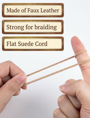 4 Rolls Leather String, Flat Suede Leather Cord, Faux Leather Strips for Jewelry Making Bracelets Necklaces Tassels DIY Crafts in Saudi Arabia