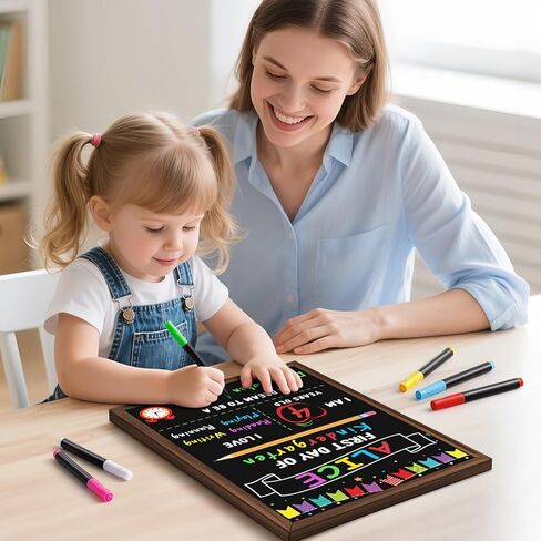 Jumlys First & Last Day of School Chalkboard, 10.4 x 13.9 Inch Double Sided Back to School Sign for Kids Girls & Boys, Reusable Wooden 1st Day of Preschool/Kindergarten Photo Props in Saudi Arabia