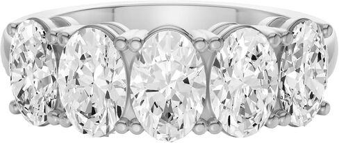 خاتم Diamond2Deal من الذهب الأصفر أو الأبيض عيار 14 قيراط والماس المعملي والمكون من 5 أحجار لذكرى الزفاف (لون D-E، وضوح VS) (1/2 قيراط إلى 3 قيراط) in Saudi Arabia