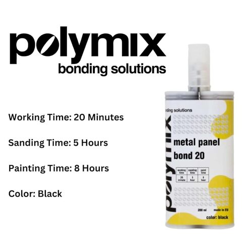 Polymix Panel Bond 20 Adhesive Kit – 3 x 50ml Cartridges, 12 Mixing Tips & Dispensing Gun – Auto Body Panel Adhesive, Fast Cure Structural Bonding Solution in Saudi Arabia