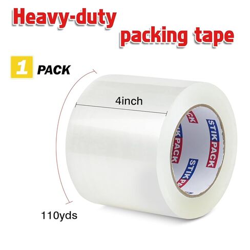 Wide Transparent Tape 4 inch x 110 Yards (330ft), Industrial Grade 4 inch Wide Clear Heavy Duty Packing Tape for Box Office Moving, Shipping and Mailing in Saudi Arabia