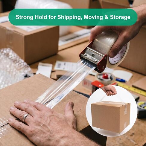 Comix Heavy Duty Crystal Clear Packing Tape for Dispenser Refill, 1.89" x 54.6 Yd/Per Roll, 2.6 Mil Thick, Tear Resistant for Packing, Shipping and Mailing, 6 Pack in Kuwait