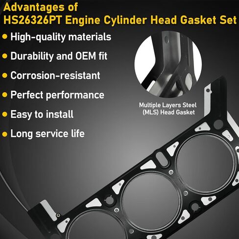 HS26326PT Head Gasket Set w/Bolts for 2007-2011 J-eep Wrangler 3.8L V6 Cylinder Full Engine Head Gaskets Kit Replace 4648987AA VS50599R HS54740 7B0103483 in Saudi Arabia
