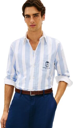 Tommy Hilfiger Long Sleeve Oxford Regular Fit, Men's Button Down Shirts, Also Available in Big and Tall in Saudi Arabia