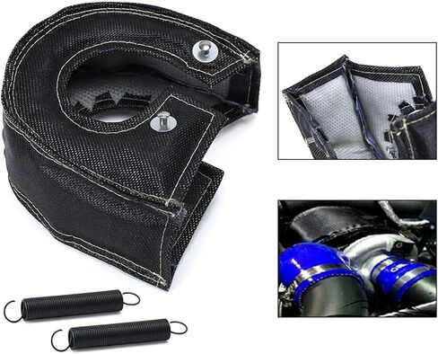 Universal T3 Turbocharger Heat Shield Blanket Cover Glass Fiber Construction 1100°C Rating Compatible For T2 T25 T28 GT28 GT30 GT35 Turbine Housing Applications in Saudi Arabia
