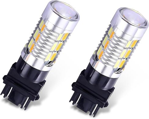 2 PCS Car 3157 LED Turn Signal Bulbs, T25 20SMD Super Bright Bulb, Plug and Play Dual Color Switchback Light for Position & Turn Signal Lights, for Truck SUV Car (White & Yellow) in Saudi Arabia