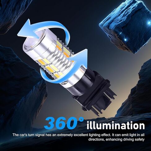 2 PCS Car 3157 LED Turn Signal Bulbs, T25 20SMD Super Bright Bulb, Plug and Play Dual Color Switchback Light for Position & Turn Signal Lights, for Truck SUV Car (White & Yellow) in Saudi Arabia
