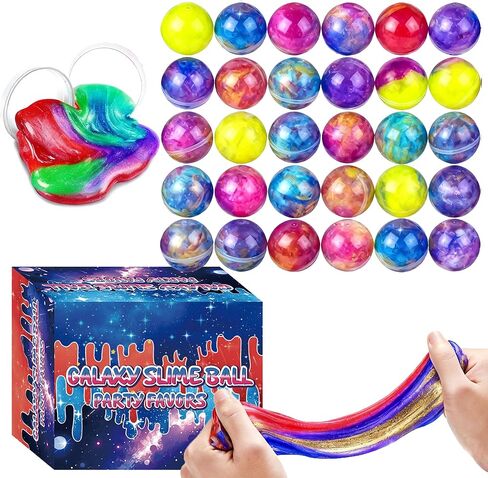 30 Pack Galaxy Slime kit Balls for Kids - Stretchy, Soft and Non-Sticky, Stress Relief Toys, Halloween Christmas Birthday Gift Classroom Rewards, Goodie Bag Stuffers for Boys & Girls in Saudi Arabia