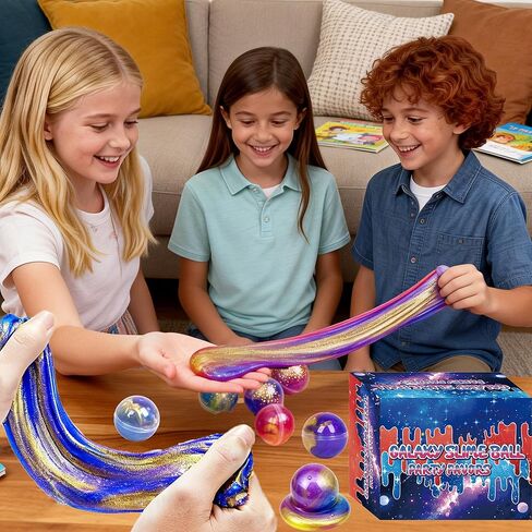 30 Pack Galaxy Slime kit Balls for Kids - Stretchy, Soft and Non-Sticky, Stress Relief Toys, Halloween Christmas Birthday Gift Classroom Rewards, Goodie Bag Stuffers for Boys & Girls in Saudi Arabia