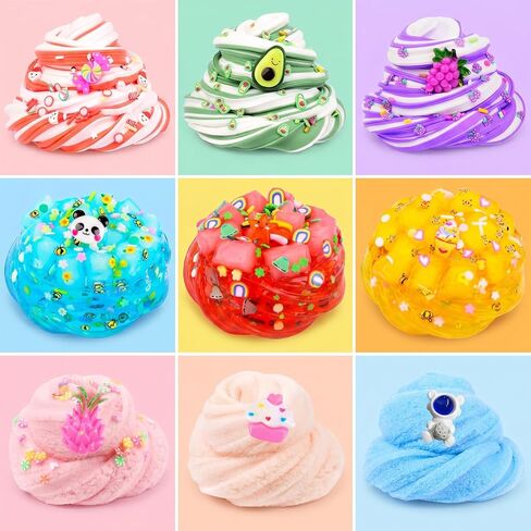9 Pack Astronaut Slime Kit - 3 Cloud, 3 Butter & 3 Jelly Cube Crunchy Slimes, Soft & Non Stick, Party Favors for Girls & Boys, Birthday Favors, Stress Relief, Toys for Girls and Boys in Saudi Arabia