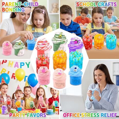 9 Pack Astronaut Slime Kit - 3 Cloud, 3 Butter & 3 Jelly Cube Crunchy Slimes, Soft & Non Stick, Party Favors for Girls & Boys, Birthday Favors, Stress Relief, Toys for Girls and Boys in Saudi Arabia