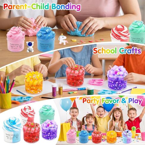 9 Pack Slime Kit - 6 Butter & 3 Jelly Cube Crunchy Sli with Astronaut Add-ins, Soft & Non Stick, Party Favors for Girls & Boys, Birthday Favors, Stress Relief, Fidget Toys for Girls and Boys in Saudi Arabia