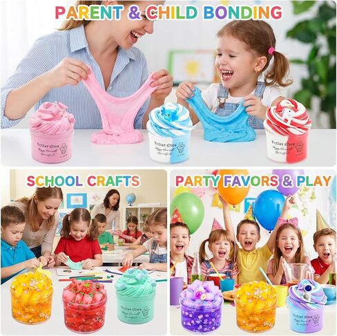 9 Pack Slime Kit - 6 Butter & 3 Jelly Cube Crunchy Sli with Astronaut Add-ins, Soft & Non Stick, Party Favors for Girls & Boys, Birthday Favors, Stress Relief, Fidget Toys for Girls and Boys in Saudi Arabia