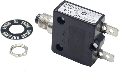 Genuine KUOYUH Circuit Breaker 98 Series 32VDC 125/250VAC 50/60Hz (1pc 10A) in Saudi Arabia