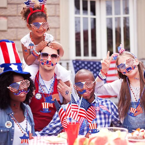 Garma 4th of July Accessories Party Supplies 156Pcs Patriotic Party Favors Decorations Set for Independence Day Memorial Day Patriotic Parade Classroom Rewards for Kids in Saudi Arabia