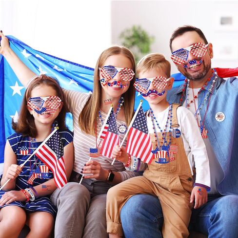 Garma 4th of July Accessories Party Supplies 156Pcs Patriotic Party Favors Decorations Set for Independence Day Memorial Day Patriotic Parade Classroom Rewards for Kids in Saudi Arabia