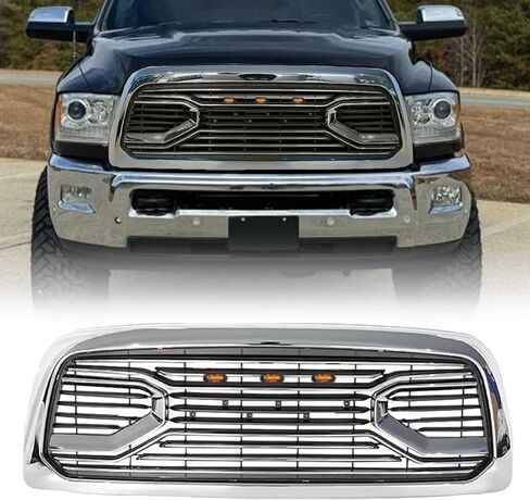 Front Bumper Grille Compatible with 2013 2014 2015 2016 2017 2018 Ram 2500 3500 Grill, Replacement Aftermarket Grill with Letters Chrome, Limited Style in Saudi Arabia