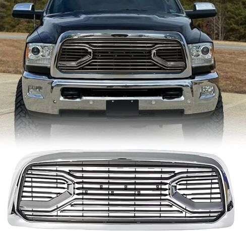 شبكة المصد الأمامي متوافقة مع شواية 2013 2014 2015 2016 2017 2018 Ram 2500 3500، شواية بديلة لما بعد البيع بأحرف كروم، طراز محدود in Kuwait