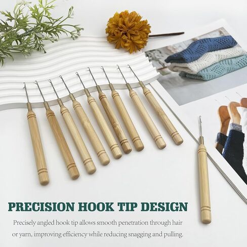 Mnvhoky Crochet Latch Hook Pulling Needles with Plastic Handle, Hair Extension Loop Tool for Silicone Beads & Feather Extensions(10PCS) ﻿ in Saudi Arabia