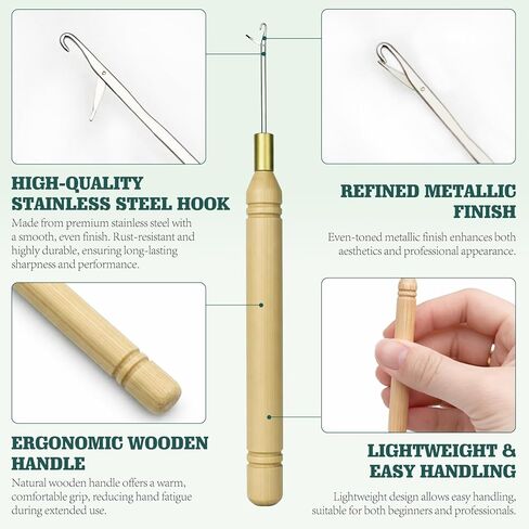 Mnvhoky Crochet Latch Hook Pulling Needles with Plastic Handle, Hair Extension Loop Tool for Silicone Beads & Feather Extensions(10PCS) ﻿ in Saudi Arabia