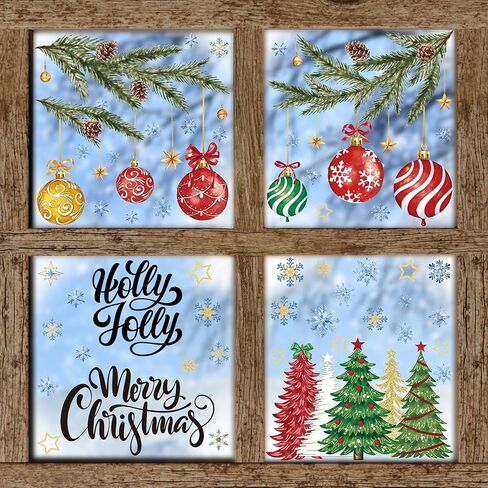 Christmas Gingerbread Man Window Clings, 4Sheet 66PCS Christmas Window Decorations, Cute Cartoon Patterns Xmas Decals for Holiday Xmas Home Winter Home Party Decor in Saudi Arabia