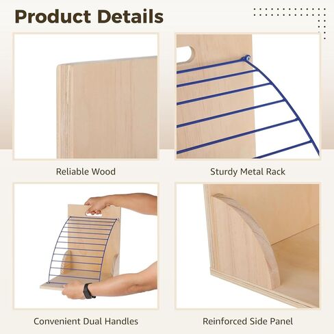Metal and Wooden Clipboard Storage, Heavy Duty Clipboard Organizer Rack with 12 Slots, Easy Assembly for Classroom Office in Saudi Arabia