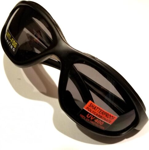 CurvZ 02-01 Smoke Lens Motorcycle Sunglass Soft Foam Padding - Anti-fog Shatterproof UV400 Safety Riding Sunglass - No Wind No Tear No Road Debris Wrap Around Design in Saudi Arabia