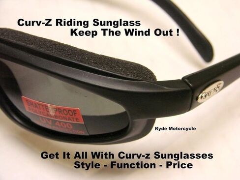 CurvZ 02-01 Smoke Lens Motorcycle Sunglass Soft Foam Padding - Anti-fog Shatterproof UV400 Safety Riding Sunglass - No Wind No Tear No Road Debris Wrap Around Design in Saudi Arabia