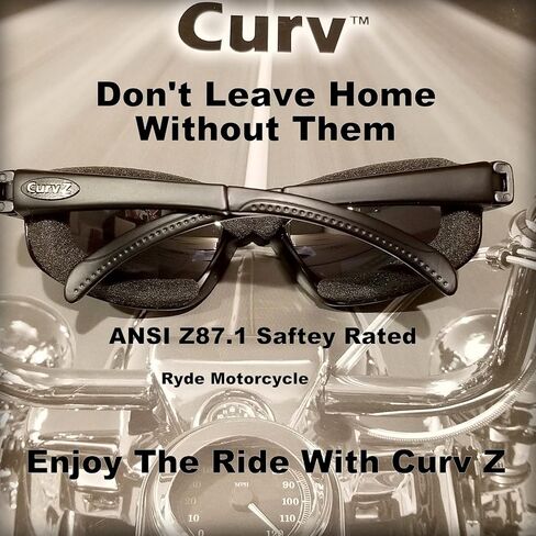 CurvZ 02-01 Smoke Lens Motorcycle Sunglass Soft Foam Padding - Anti-fog Shatterproof UV400 Safety Riding Sunglass - No Wind No Tear No Road Debris Wrap Around Design in Saudi Arabia