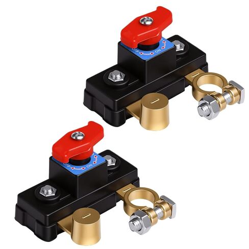 2PCS Car Battery Disconnect Switch 12V 24V 100Amps Brass Rotary Battery Cut Off Switch Power Isolator for Car Truck RV Boat Marine in Saudi Arabia