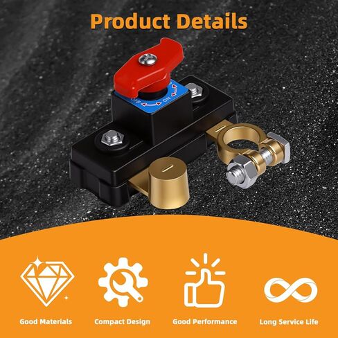 2PCS Car Battery Disconnect Switch 12V 24V 100Amps Brass Rotary Battery Cut Off Switch Power Isolator for Car Truck RV Boat Marine in Saudi Arabia
