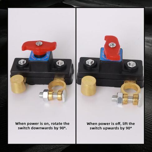2PCS Car Battery Disconnect Switch 12V 24V 100Amps Brass Rotary Battery Cut Off Switch Power Isolator for Car Truck RV Boat Marine in Saudi Arabia