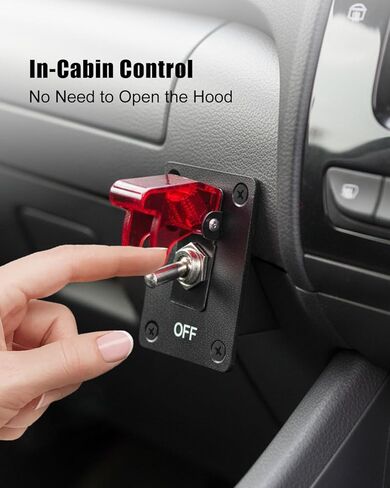 12V 250A Battery Disconnect Switch with Rocker Panel, IP65 Weatherproof Car Battery Kill Switch with 9.84ft Cable, Manual Cut-Off Shut Off for Car Truck RV Boat in Kuwait