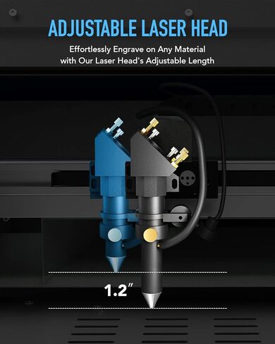 OMTech 40W CO2 حفارة ليزر مع LightBurn ومبرد الماء، سطح المكتب 8 بوصة × 12 بوصة K40+ آلة النقش بالليزر للاستخدام المنزلي، قاطع ليزر مع مضخة مياه مساعدة هواء برأس ليزر قابلة للتعديل للزجاج الخشبي in Kuwait