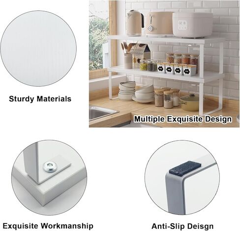 Stable Wood Computer Monitor Stand for Desk Organizer, Anti-slip Computer Riser Monitor Shelf for PC Laptop Notebook Home & Office (White) in Saudi Arabia