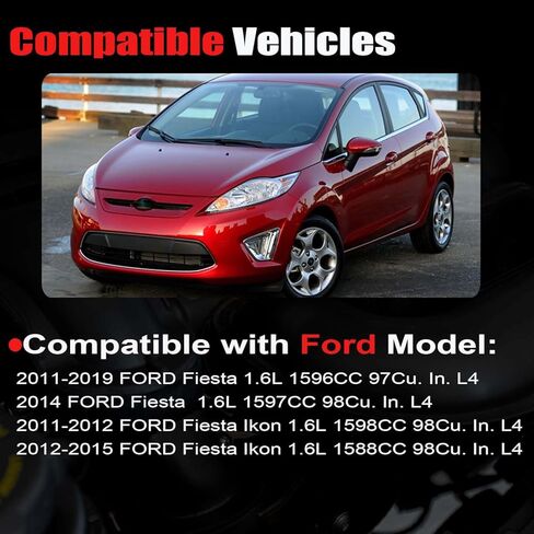 طقم شداد حزام توقيت المحرك من AUCERAMIC متوافق مع Ford Fiesta 2011-2019 Fiesta Ikon 2011-2015 1.6L L4 GAS DOHC TCK343 T343 T43171 in Kuwait