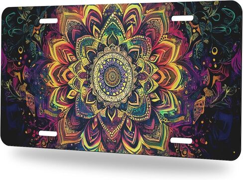 Cat Front License Plate Black Cat Galaxy Cosmic Space Fantasy Mystical Aluminum Decorative License Plates Funny Novelty Vanity Tag Cover Car Decor Accessory with 4 Holes for Men Women 12×6 Inch in Saudi Arabia