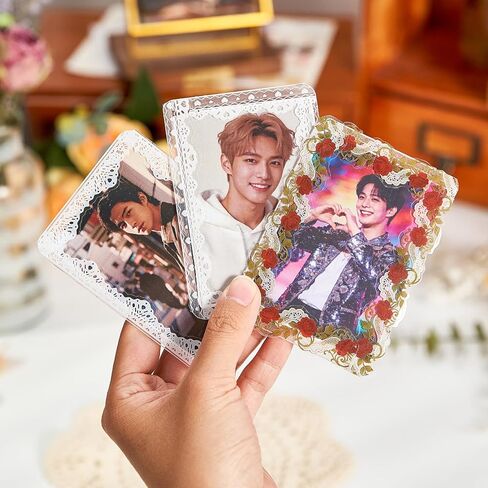 200 قطعة من ملصقات الدانتيل العتيقة لبطاقة Kpop Photocard Deco | 100 ملصق حدود أبيض و100 ملون للحيوانات الأليفة | 0.6 × 6 ملصقات إطار من الدانتيل ذاتية اللصق للحاملين العلويين، واليوميات، وسجلات القصاصات والحرف اليدوية in Kuwait