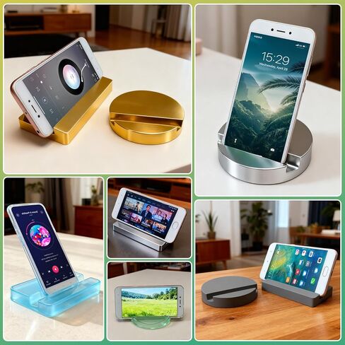 2 Pack Phone Stand Resin Molds Set, Square & Round Silicone Molds for Cell Phone Holders, Unique Epoxy Resin Molds for DIY Craft Mobile Phone Bracket Home Office Desk Decor in Kuwait