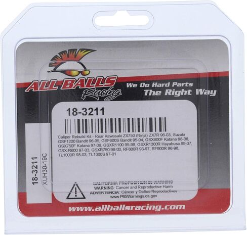 All Balls Caliper Rebuild Kit Rear 18-3211 for Suzuki GSF 1200 Bandit 96-05, GSX 750 F Katana 97-06, GSX-R 1100 95-98, GSX-R 600 97-03, GSX-R 750 96-03, RF 600 R 93-97, RF 900 R 96-98 in Saudi Arabia
