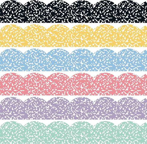 96FT Composition Notebook Bulletin Board Borders Black and White Scalloped Bulletin Board Border Trim Composition Notebook Classroom Decor for Back to School Office Chalkboard Wall Door Decorations in Kuwait